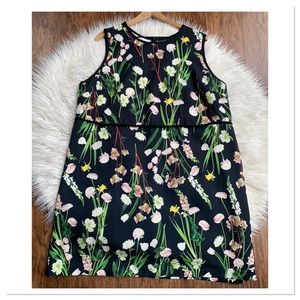 Victoria Beckham For Target Sleeveless Dress Floral Print Black Green Size 2X